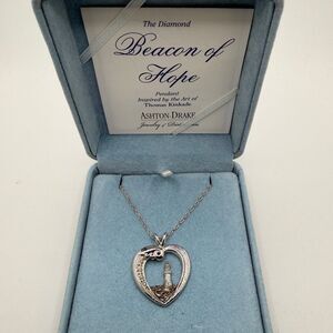 18" Ashton-Drake, Thomas Kinkade "Beacon of Hope" Diamond and 925 necklace!
